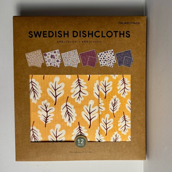 Other - Swedish Dishcloths Set Fall Pattern 12-pieces
Reusable Paper Towels